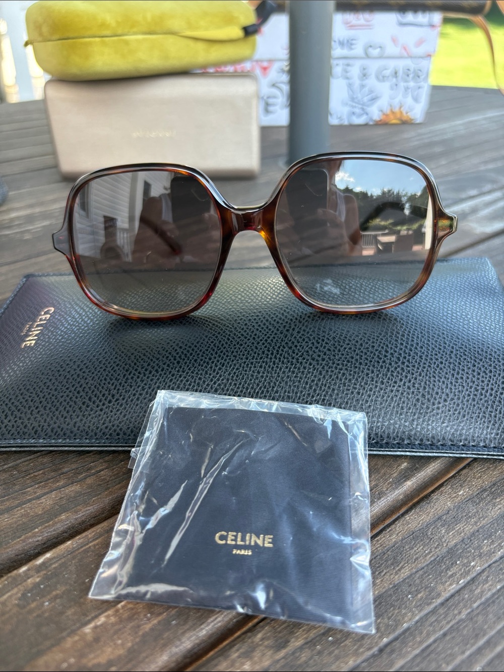 Celine Tortoiseshell Oversized Women’s Sunglasses with Brown Lenses